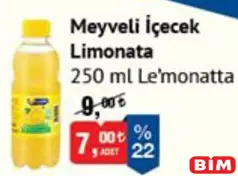 LE'MONATTA MEYVELİ İÇECEK LİMONATA 250 ML fiyat ve kampanya bilgisi